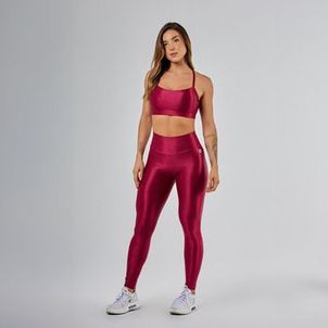 Legging Feminina Amelia de Cintura Alta com Bolso para Treino Vermelho