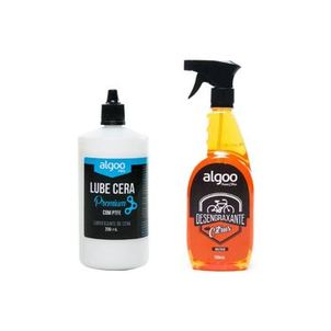 Kit lubrificante cera bike Algoo Premium + desengraxante
