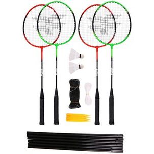 Kit Badminton 4 Raquetes 2 Petecas 01 Rede - Fort