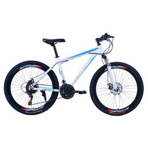 Bicicleta Aro 26 Bike 21V Freio a Disco Aço Carbono Summit Branco Azul WCT FITNESS