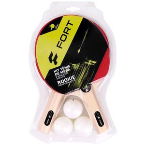 Kit Tênis de Mesa Rookie 2 Raquetes 3 Bolas - Fort