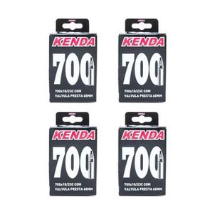 Kit 4 Câmara de ar aro 700 x 18/23 Kenda bico fino 60 mm