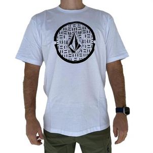 Camiseta Volcom Circle Texture SM25 Masculina Branco