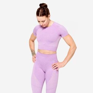Cropped Feminino de Treino Domyos Roxa