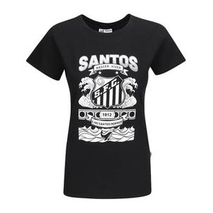 CAMISETA SURF CENTER SANTOS NASCER, VIVER E NO SANTOS MORRER FEMININA