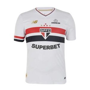 Camisa São Paulo I 25/26 New Balance Jogador Masculina - Branca/Vermelha
