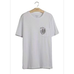 Camiseta Osklen Bolso Brasão Mc Masculina Areia