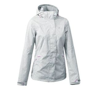Jaqueta Feminina de Trilha Impermeável MH100 Quechua-cinza-claro