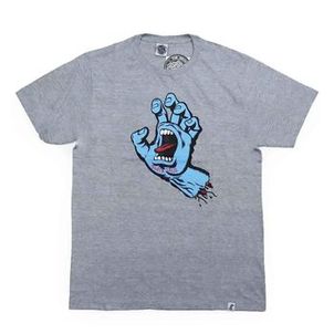 Camiseta Santa Cruz Screaming Hand Front Masculina Cinza Mes