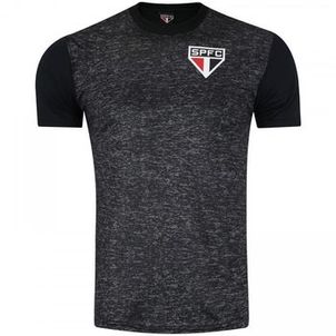 Camiseta São Paulo Mescla Masculina - Preto