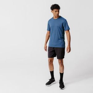 Shorts 2 em 1 Masculino de Corrida Run 500 Dry Kalenji Preto