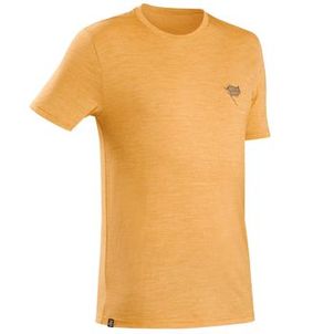 Camiseta masculina Trilha trekking Merino Quechua Amarelo