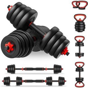 kit halteres 6 em 1 peso musculação até 50kg ajustável