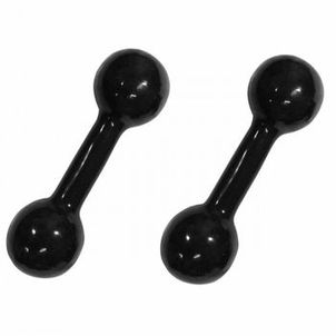 Par de Halteres Emborrachado para Musculação 7kg Preto
