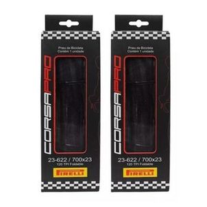 Par pneu aro 700 x 23 bike speed Pirelli Corsa Pro kevlar