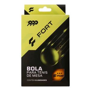 Bolas de Tênis de Mesa Fort  3 Estrelas - (Embalagem com 6 Bolas Laranjas)