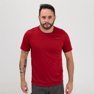 Camiseta masculina de trilha MH100-vermelho