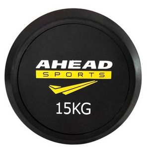 Barra Reta Montada 15 KG AS3009 Ahead Sports Preto e Amarelo