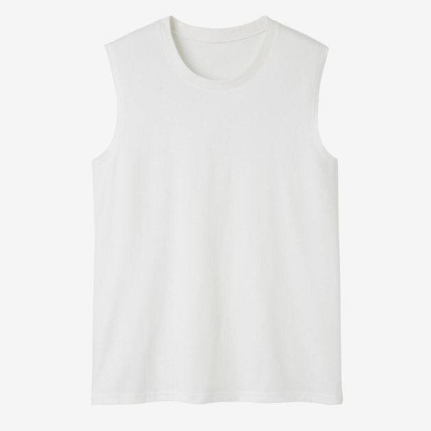 T-shirt-sem-Mangas-de-Ginastica-e-Pilates-em-Algodao-Extensivel-Preto-branco-3G