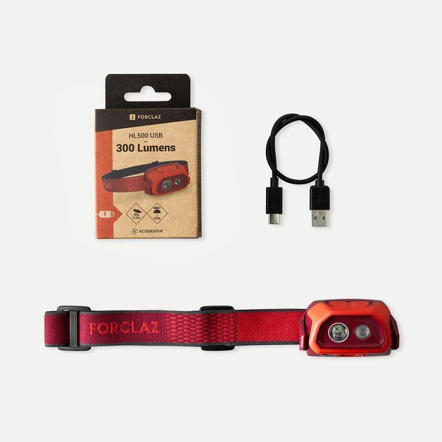 Headlamp hl500 usb v3 - 300lm t, no size Vermelha