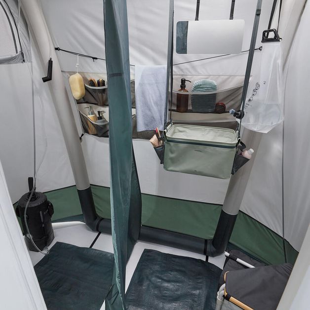 Green camping shower tent, no size