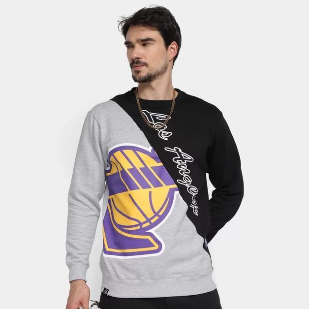 *blusa moleton  cinza/preto lakers o, xl G