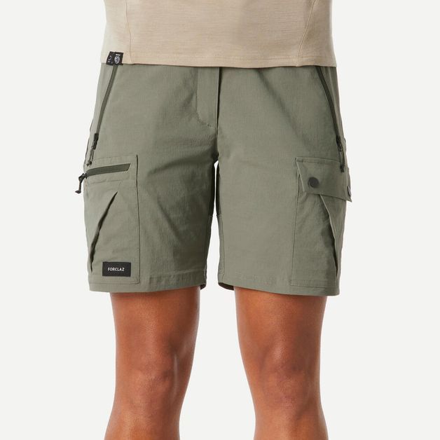 Short Feminino de Trekking M500 Forclaz, caqui, 36