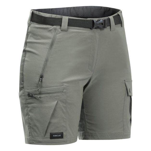 Short Feminino de Trekking M500 Forclaz, caqui, 36