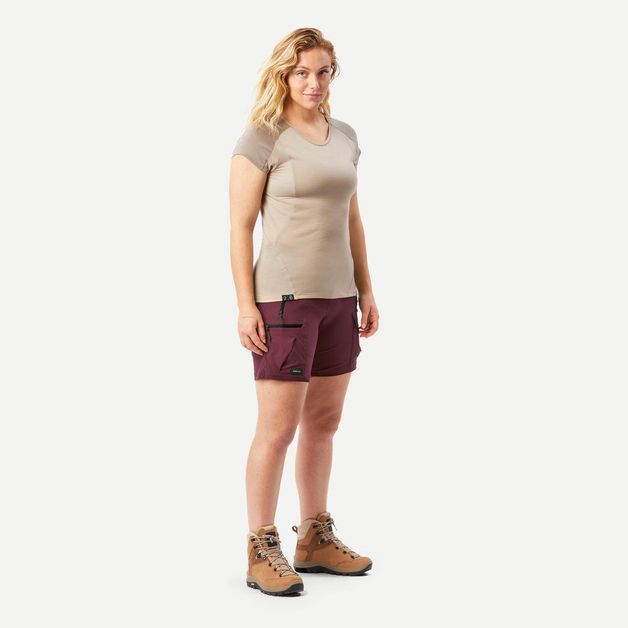 Short Feminino de Trekking M500 Forclaz, roxo, 38 - 8789877