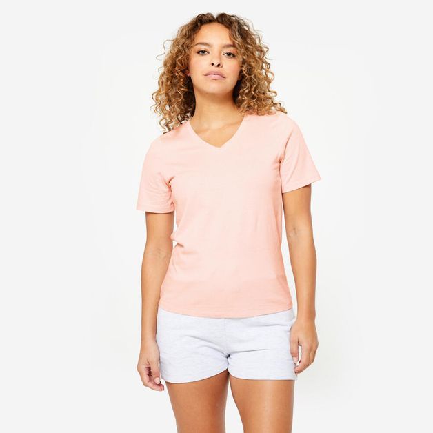 T-shirt 500 v neck whi, uk24-26 / eu 3xl Rosada G
