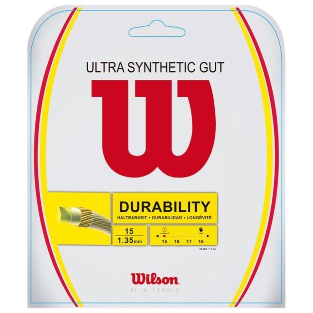 Corda de tênis Ultra Synthetic Gut, cinza, ÚNICO