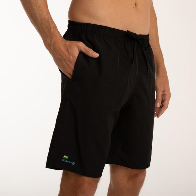 Bermuda Masculina de Surf 100 20, preta, M