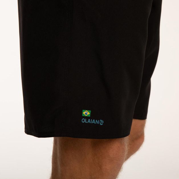 Bermuda Masculina de Surf 100 20, preta, M