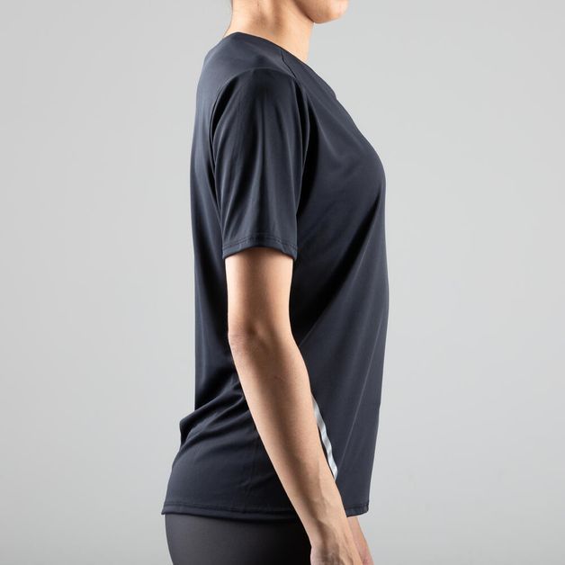 Camiseta de corrida Feminina Sun Protect 100, preto, 38