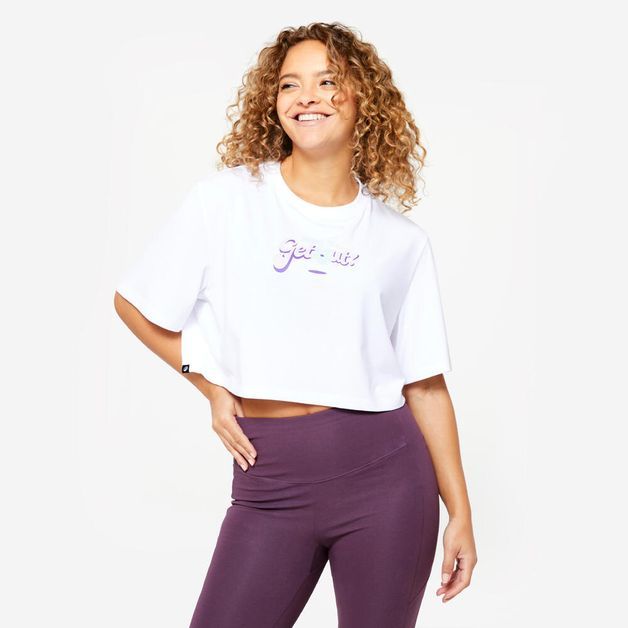 T-shirt crop 520 cosmeto, uk 16 / eu xl Branca P