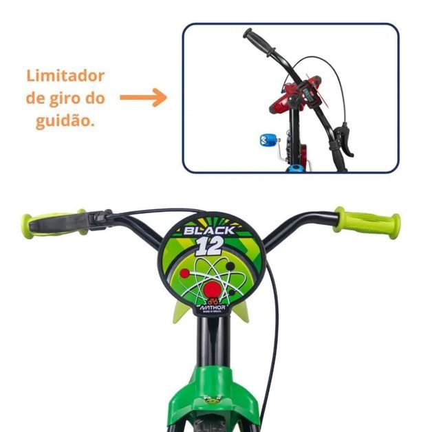 * bicicleta nathor 12 black, 12"