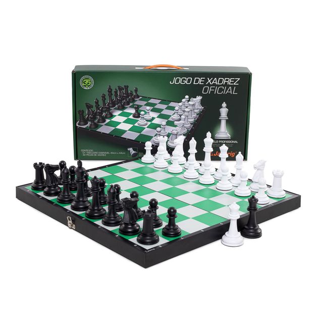 Conjunto de xadrez padrão para presente com tabuleiro de xadrez de