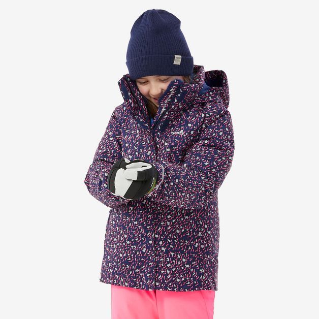 Ski-p jkt 500 girl leopard pin, 14 years 5-6 ANOS