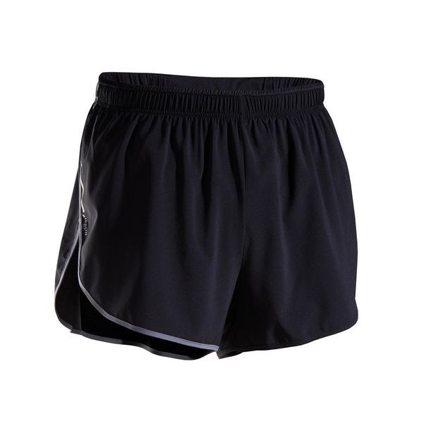KIPRUN SHORT SPLIT BLACK GREY, 2XL
