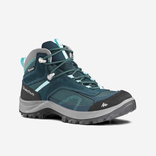 Bota de trilha feminina Quechua, petróleo-escuro, 35