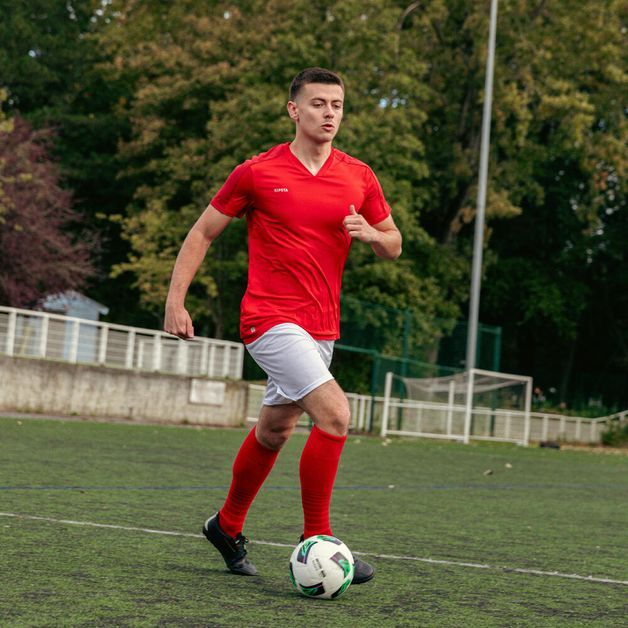 Camisa de Futebol Manga Curta Adulto ESSENTIAL, vermelho, 3G