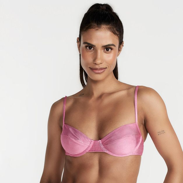 Biquíni Sutiã Meia Taça de Surf, rosa-milk, P