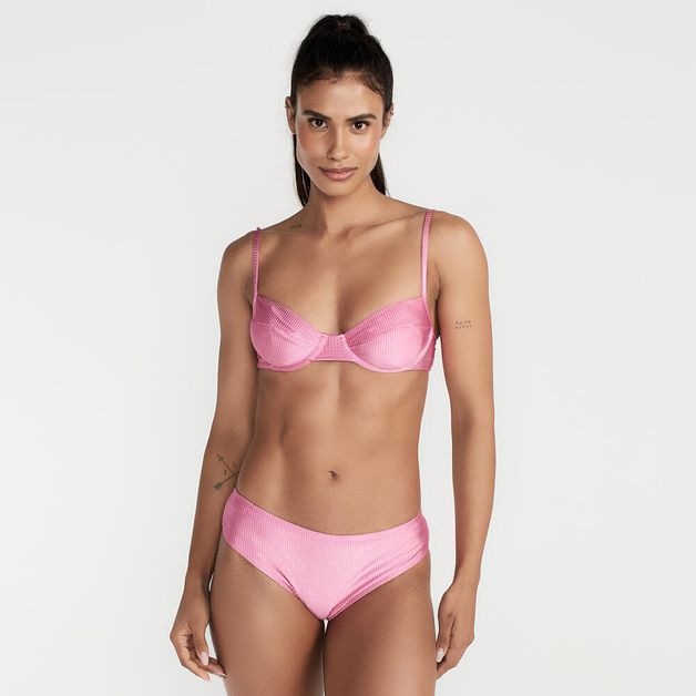Biquíni Sutiã Meia Taça de Surf, rosa-milk, P
