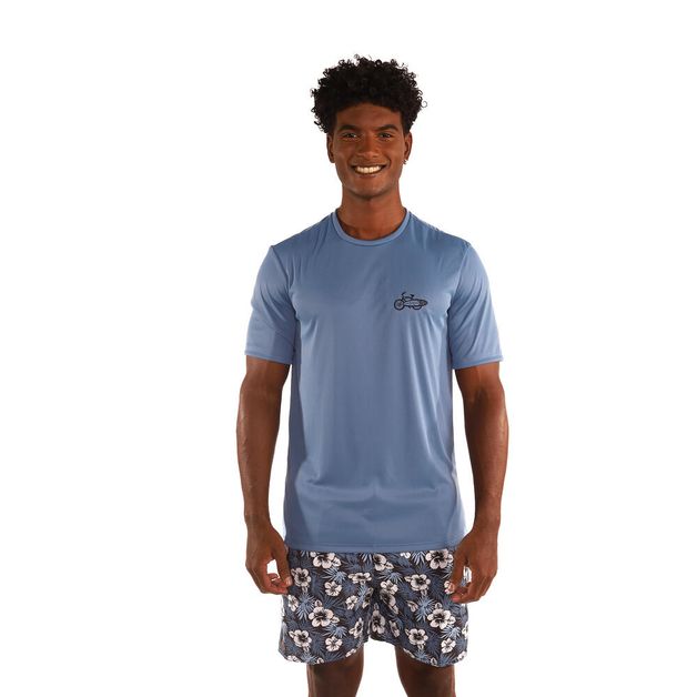 Camiseta Masculina de Surf e Bodyboard Proteção UV50+ Olaian, azul, 3G