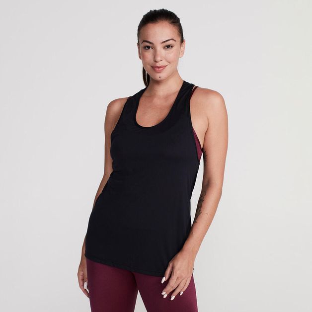 Regata feminina de Treino Cardio 500 *reg new mesh 500 salm oi22, 2xl Preto GG