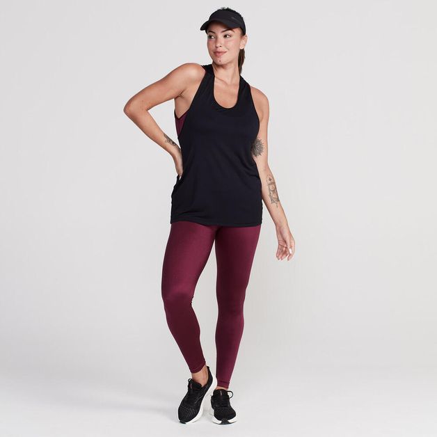 Regata feminina de Treino Cardio 500 *reg new mesh 500 salm oi22, 2xl Preto GG