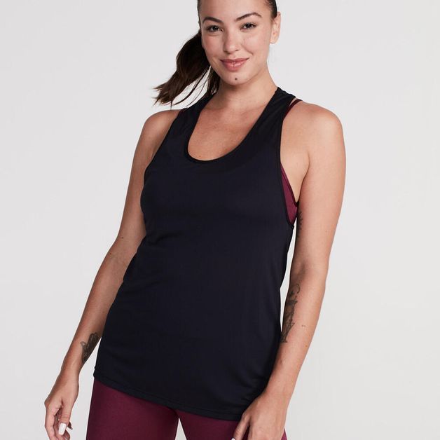 Regata feminina de Treino Cardio 500 *reg new mesh 500 salm oi22, 2xl Preto GG