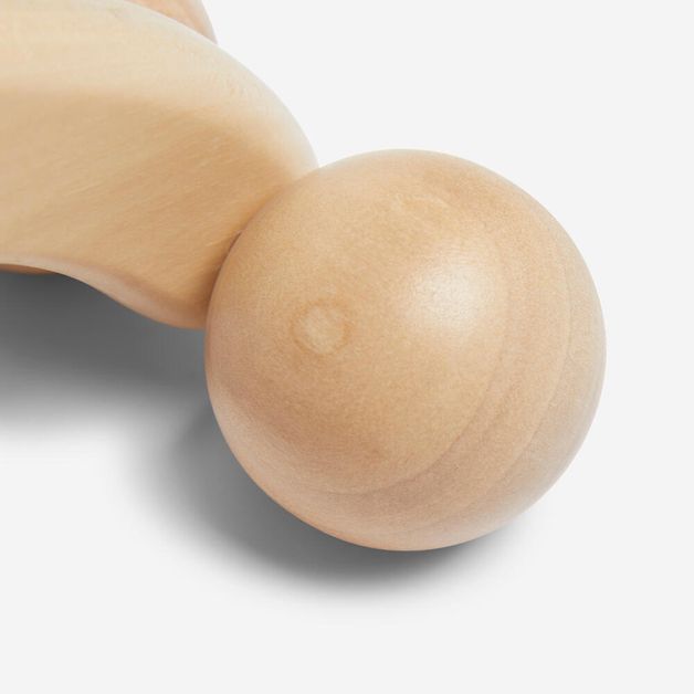 Alça de massagem em madeira com 4 bolas, marrom, UNICO