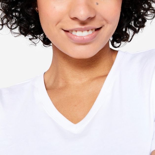 T-shirt 500 v neck whi, uk24-26 / eu 3xl 3G