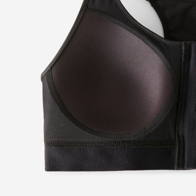 Top Feminino Fitness Cardio com Fecho 900, preto, 3G